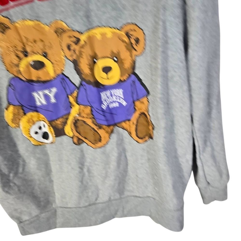 Justify Gray Hoodie with Bear and Brooklyn Design - Picture 4 of 7